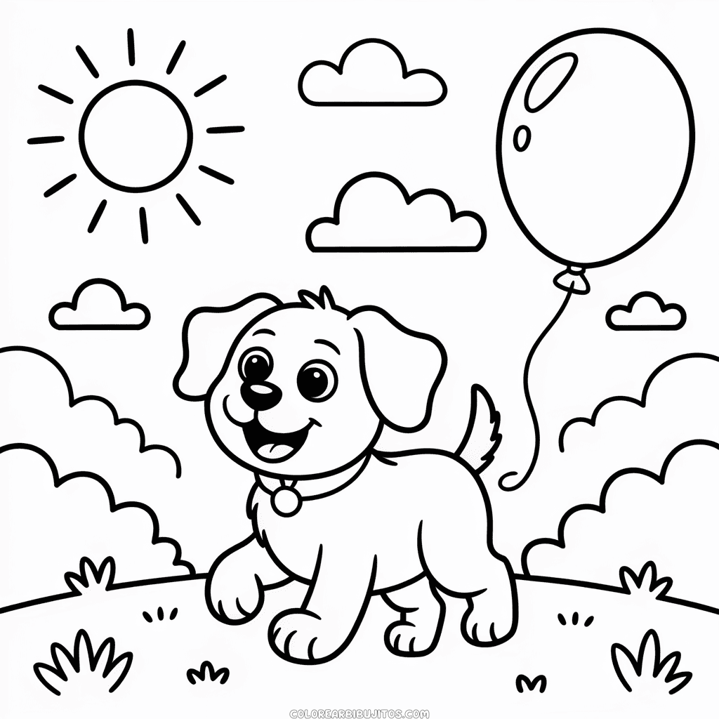 Dibujo de Perro Blanco y Negro para Colorear