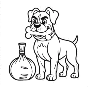 Dibujo de Perro Boxer para Colorear