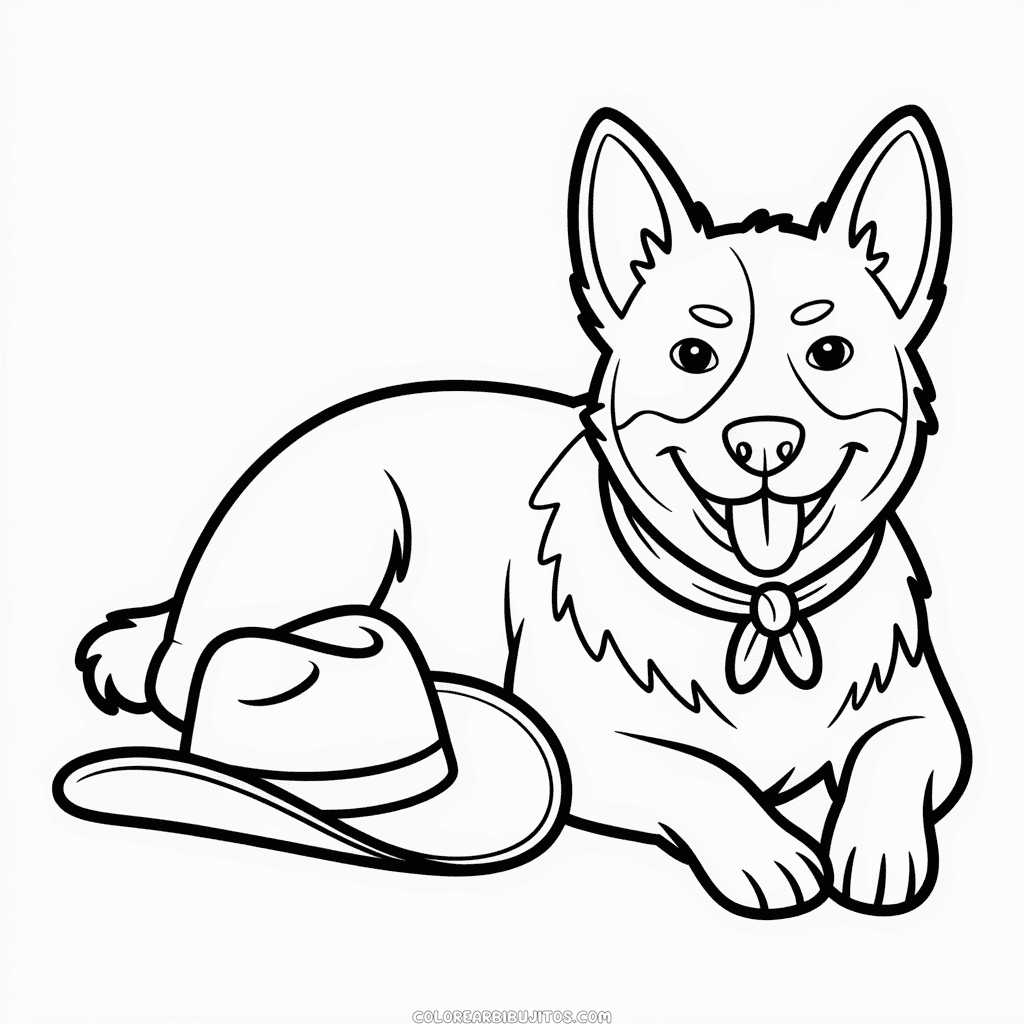 Dibujo de Perro Boyero Australiano para Colorear