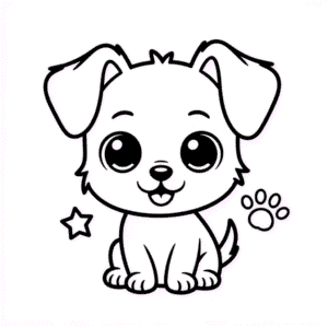 Dibujo de Perro Chibi para Colorear