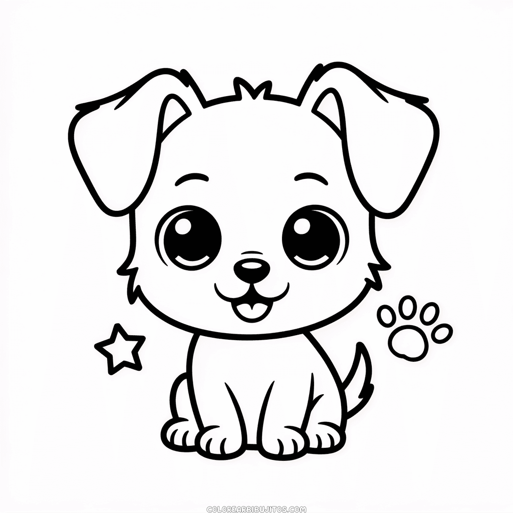 Dibujo de Perro Chibi para Colorear