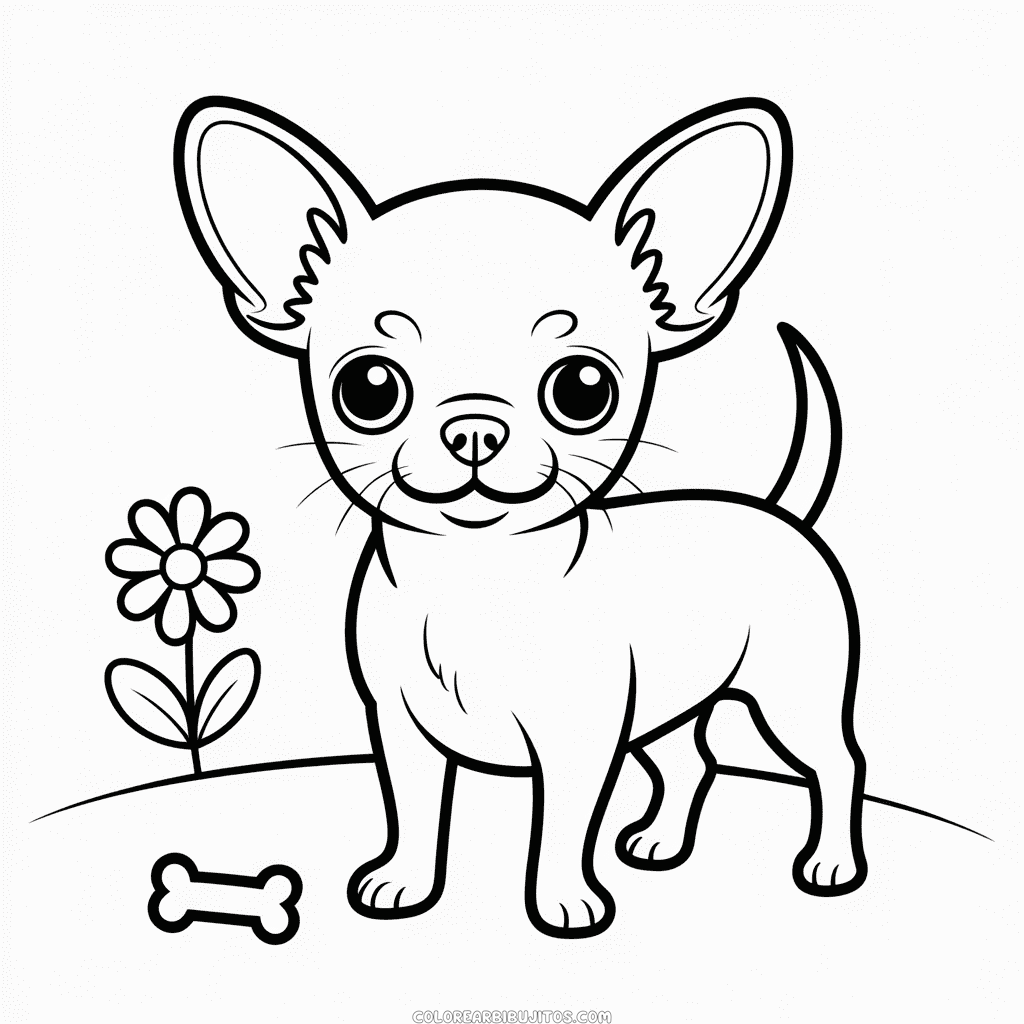 Dibujo de Perro Chihuahua para Colorear