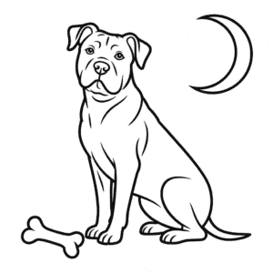 Dibujo de Perro con Hueso para Colorear