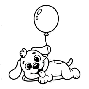 Dibujo de Perro de Dibujos Animados Lindo para Colorear