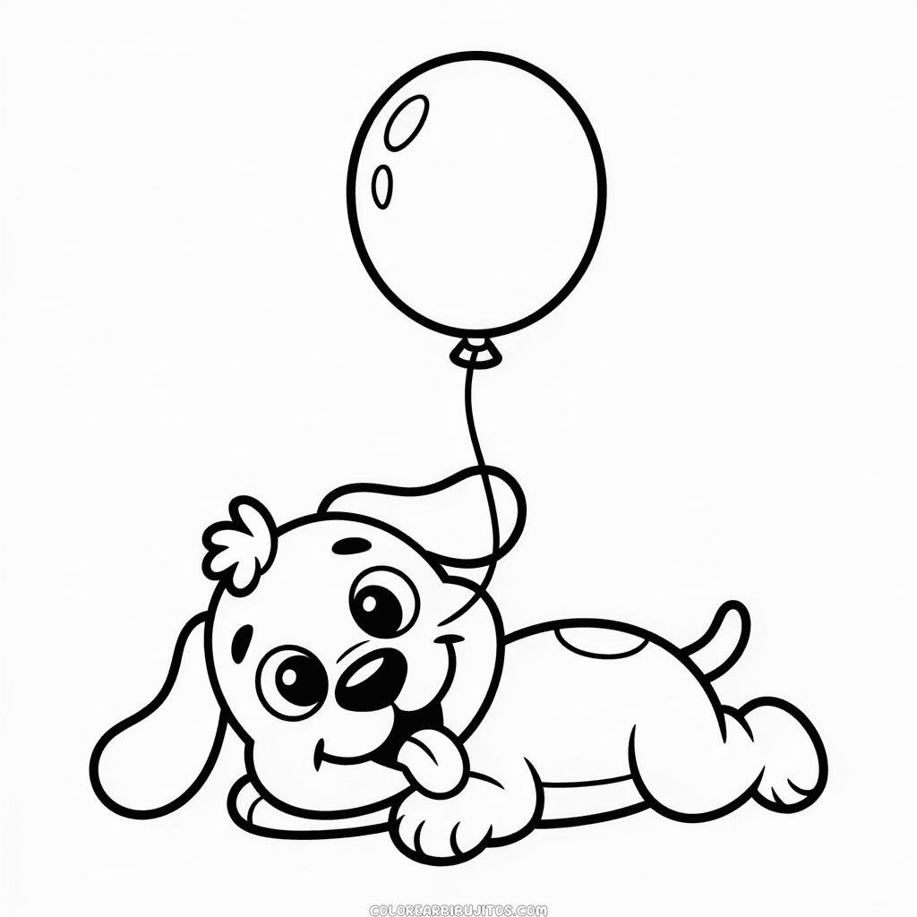 Dibujo de Perro de Dibujos Animados Lindo para Colorear