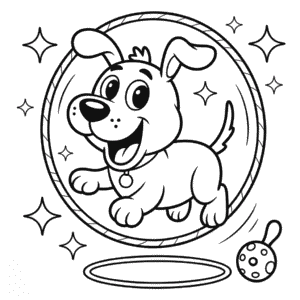 Dibujo de Perro de Dibujos Animados para Colorear