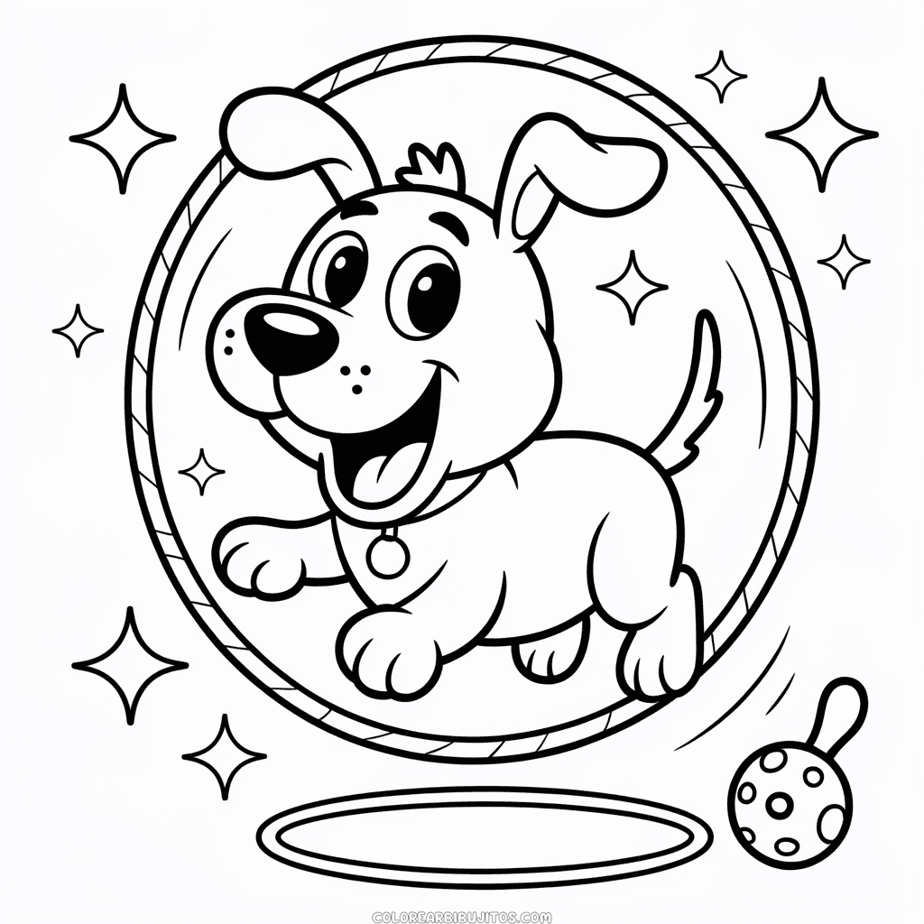 Dibujo de Perro de Dibujos Animados para Colorear