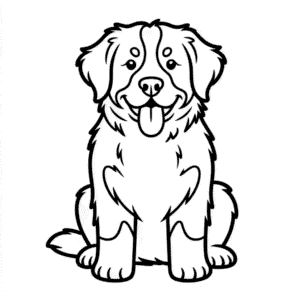 Dibujo de Perro de Montaña Bernés para Colorear
