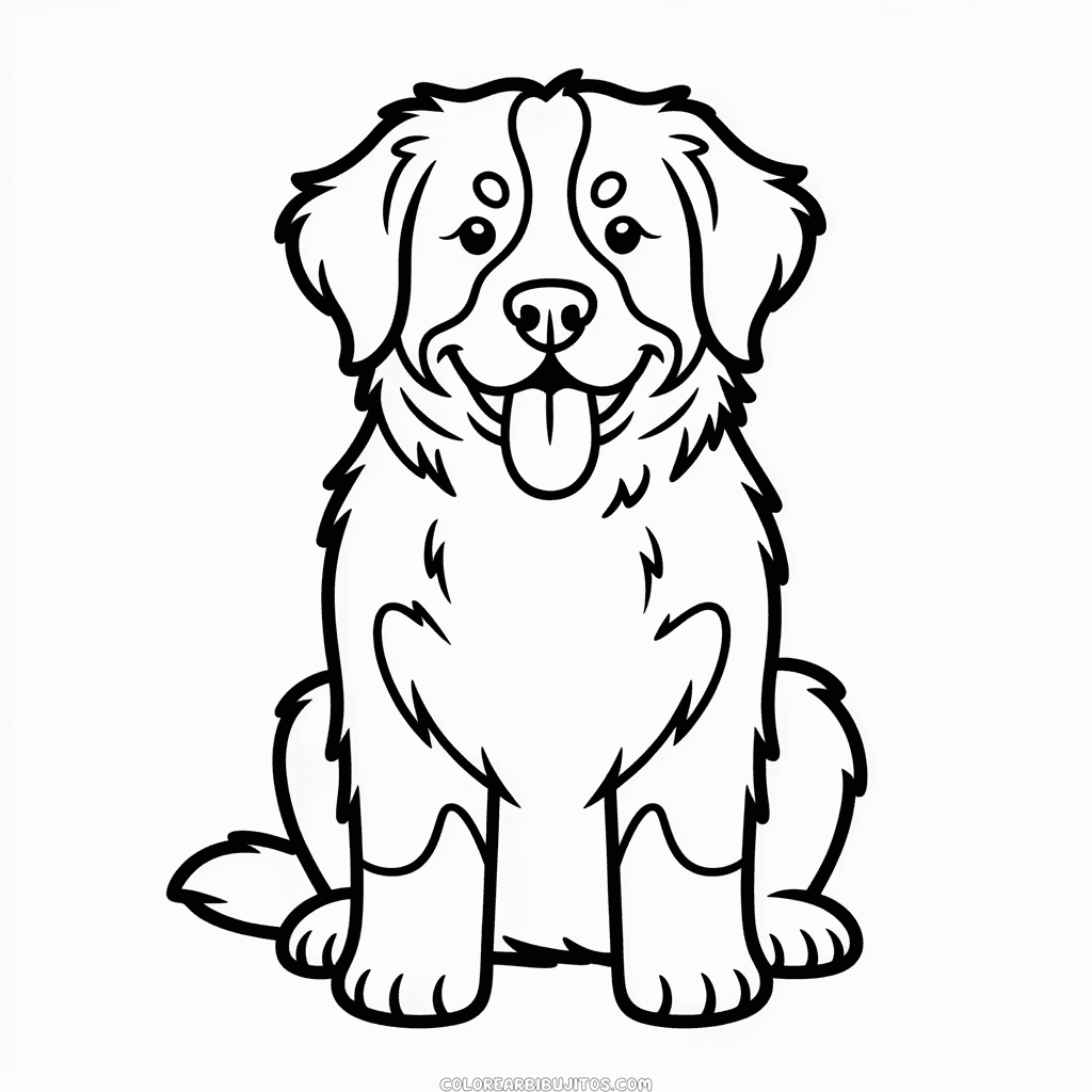 Dibujo de Perro de Montaña Bernés para Colorear