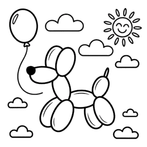 Dibujo de Perro Globo para Colorear