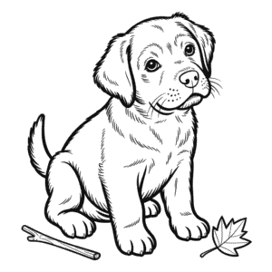 Dibujo de Perro Realista Adorable para Colorear