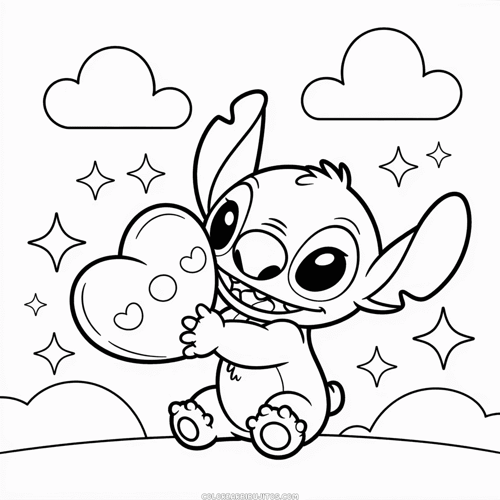 Dibujo de Stitch Kawaii para Colorear