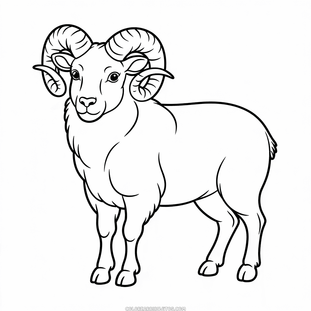 Dibujo de Animal Carnero para Colorear