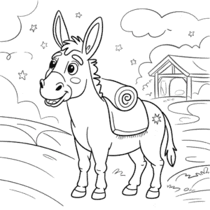 Dibujo de Bo el Burro para Colorear