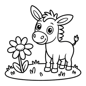 Dibujo de Burro Fácil para Colorear