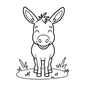 Dibujo de Burro Sonriente para Colorear