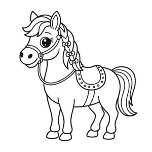 Dibujo de Caballo Elegante para Colorear