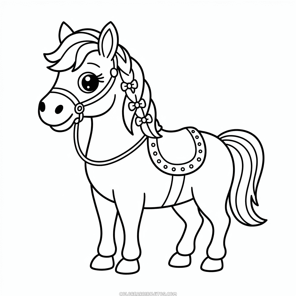 Dibujo de Caballo Elegante para Colorear