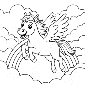 Dibujo de Caballo Volador para Colorear