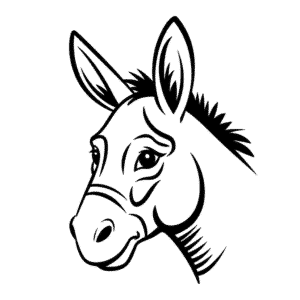 Dibujo de Cabeza de Burro para Colorear