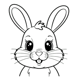 Dibujo de Cabeza de Conejo para Colorear