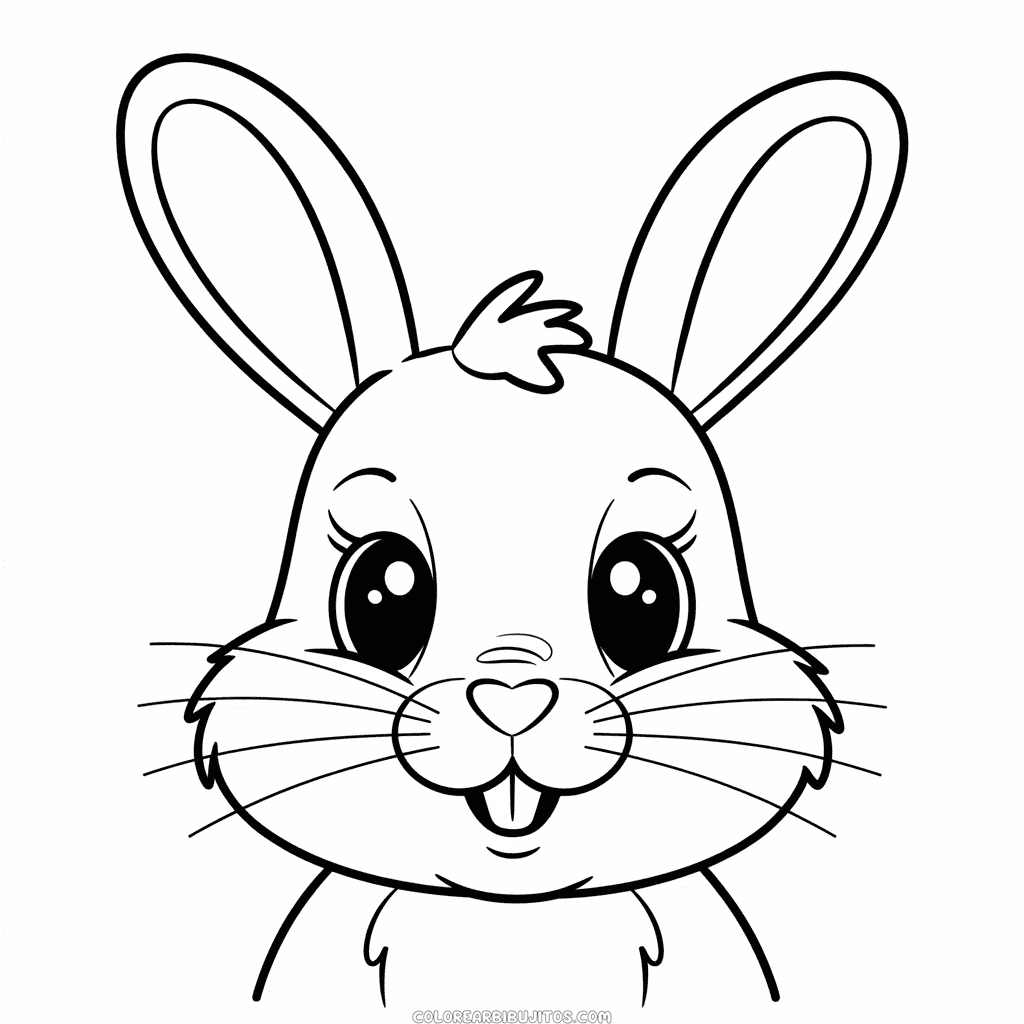 Dibujo de Cabeza de Conejo para Colorear