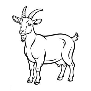 Dibujo de Cabra Realista para Colorear