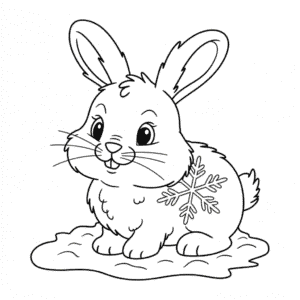 Dibujo de Conejo Blanco para Colorear