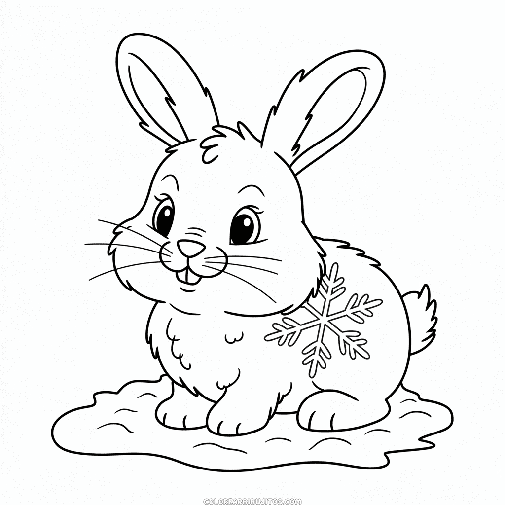 Dibujo de Conejo Blanco para Colorear