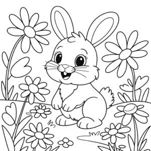 Dibujo de Conejo Detallado para Colorear