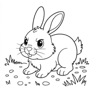 Dibujo de Conejo Enojado para Colorear