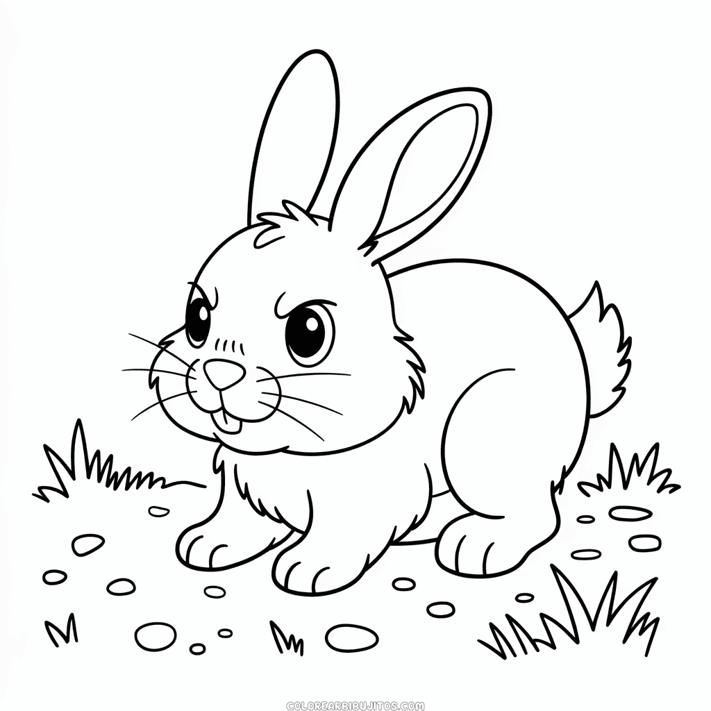 Dibujo de Conejo Enojado para Colorear