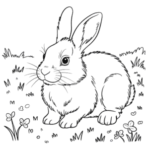 Dibujo de Conejo Realista para Colorear