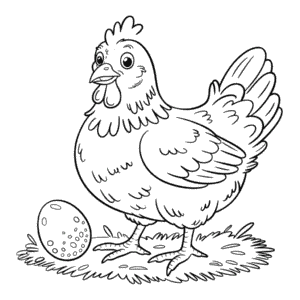 Dibujo de Gallina Realista para Colorear