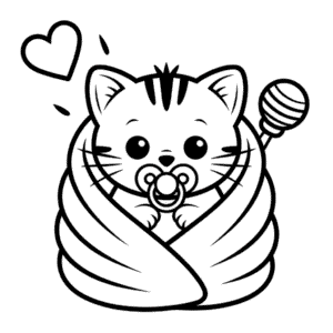 Dibujo de Gatito Bebé para Colorear