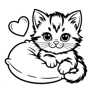 Dibujo de Gato Adorable para Colorear