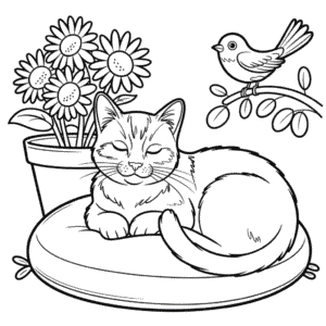 Dibujo de Gato Adulto para Colorear