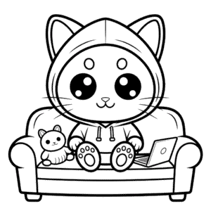 Dibujo de Gato Aphmau para Colorear