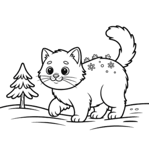 Dibujo de Gato Ártico para Colorear
