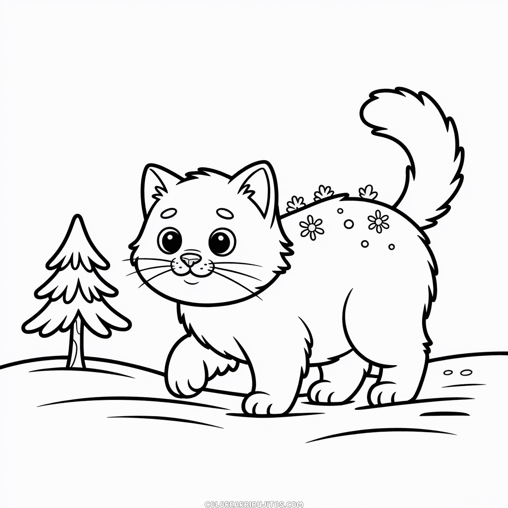 Dibujo de Gato Ártico para Colorear