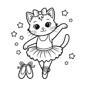 Dibujo de Gato Bailarín para Colorear