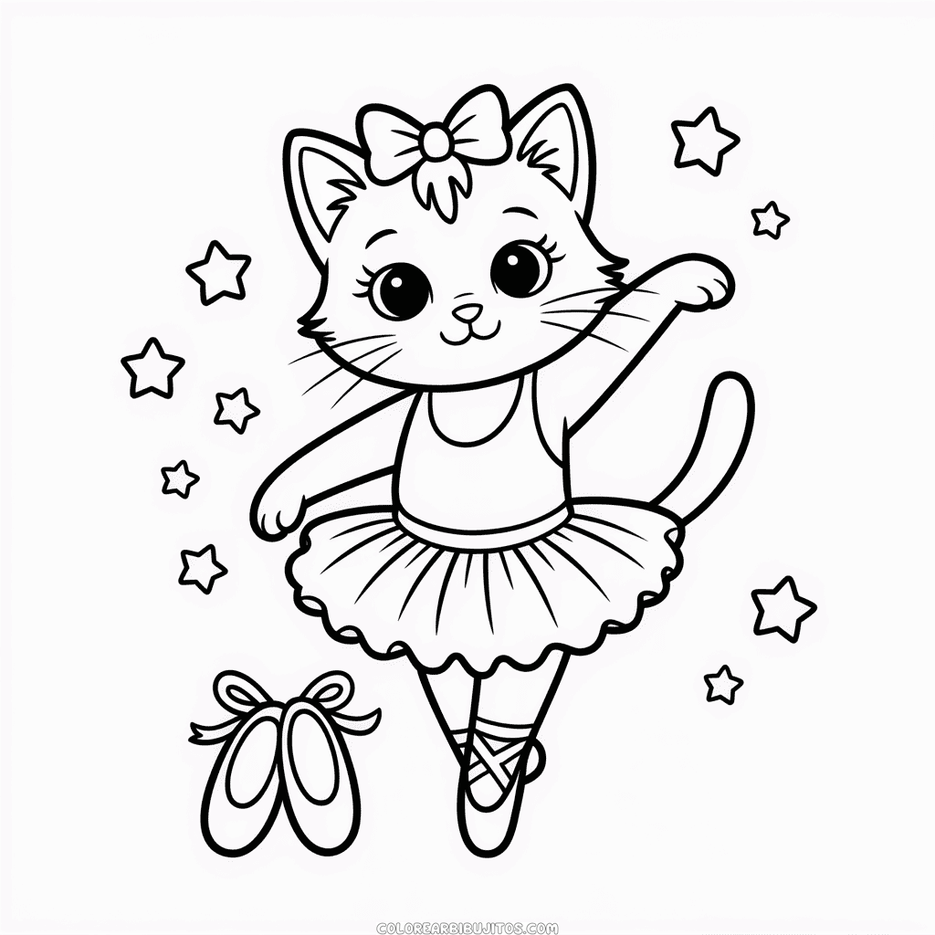 Dibujo de Gato Bailarín para Colorear