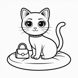 Dibujo de Gato Barbie para Colorear