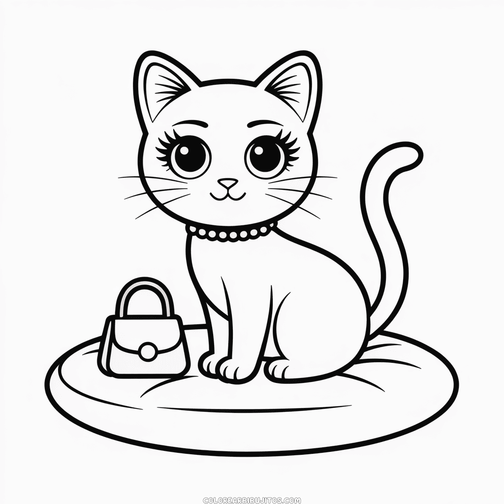 Dibujo de Gato Barbie para Colorear