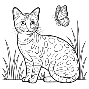 Dibujo de Gato Bengalí para Colorear