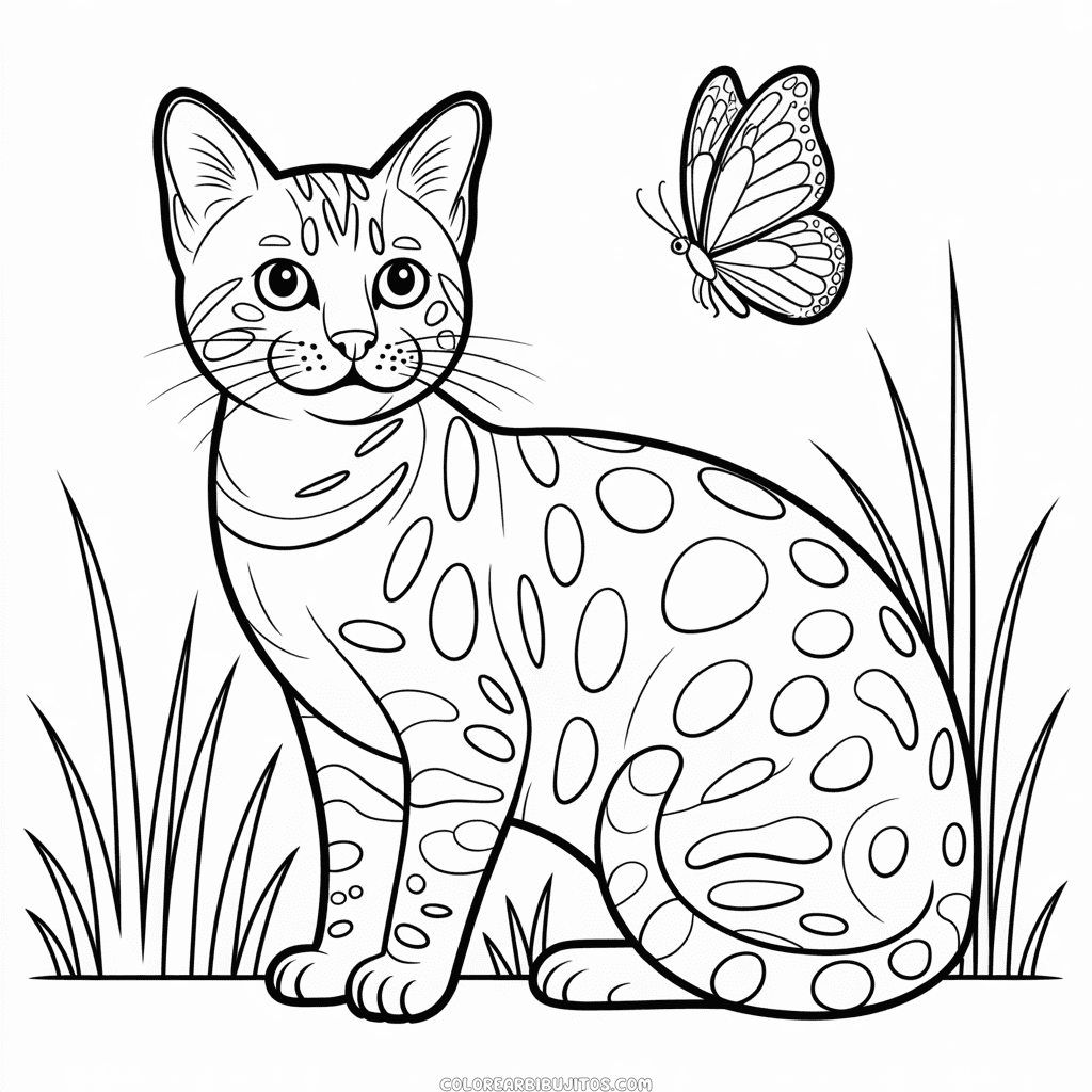 Dibujo de Gato Bengalí para Colorear