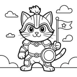 Dibujo de Gato de Batalla para Colorear