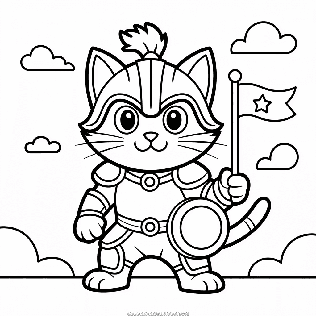 Dibujo de Gato de Batalla para Colorear