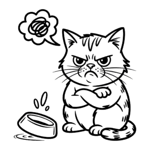 Dibujo de Gato Enojado para Colorear