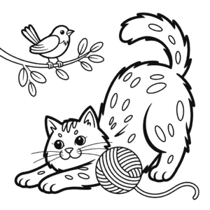 Dibujo de Gato Grande para Colorear